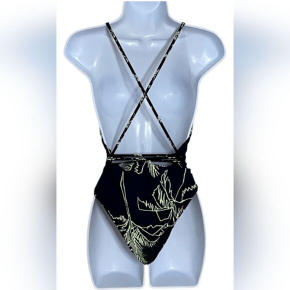 Maaji Ditsy Daisy Safari Plunge Reversible Swimsuit NWOT size Small - Picture 6 of 7